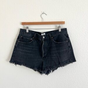 AGOLDE black denim PARKER cut off shorts / size 30